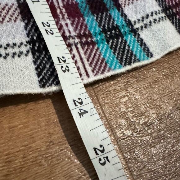 Anthropologie Rosetta Sweater Jacket Plaid M Office Career Boho Blazer Warm FLAW - Picture 11 of 12